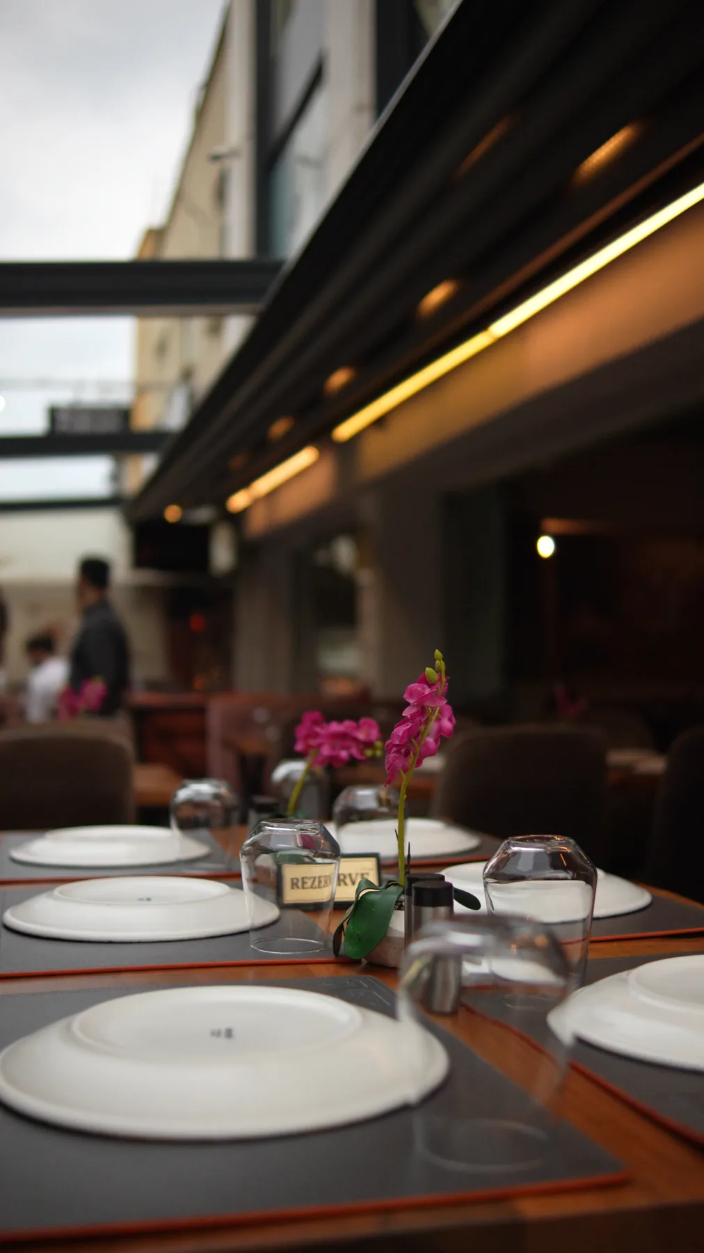 Table setting for lunch at Divella Bistro