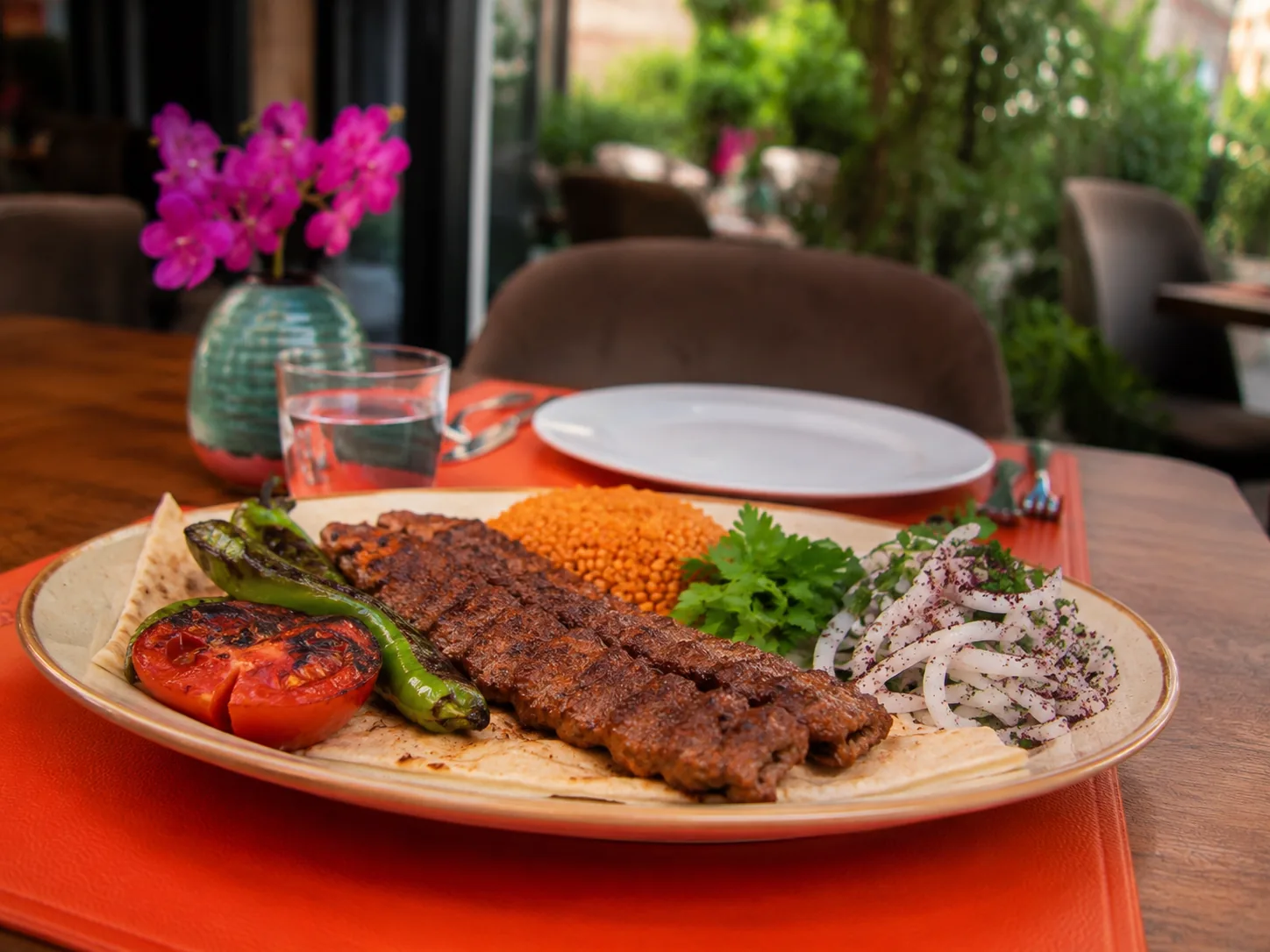 Adana kebab plate at Divella Bistro in Sultanahmet