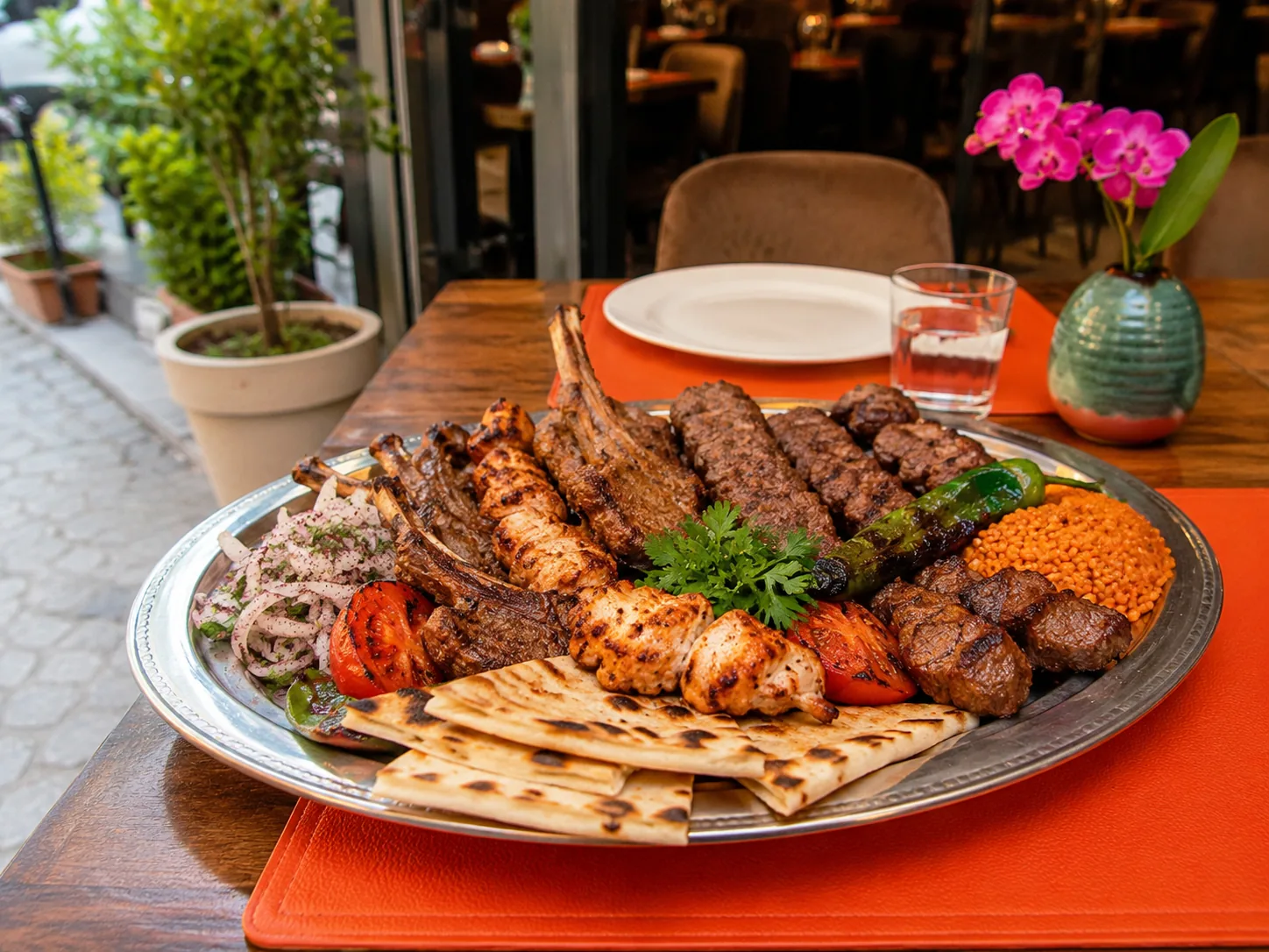 Mixed Turkish grill plate at Divella Bistro