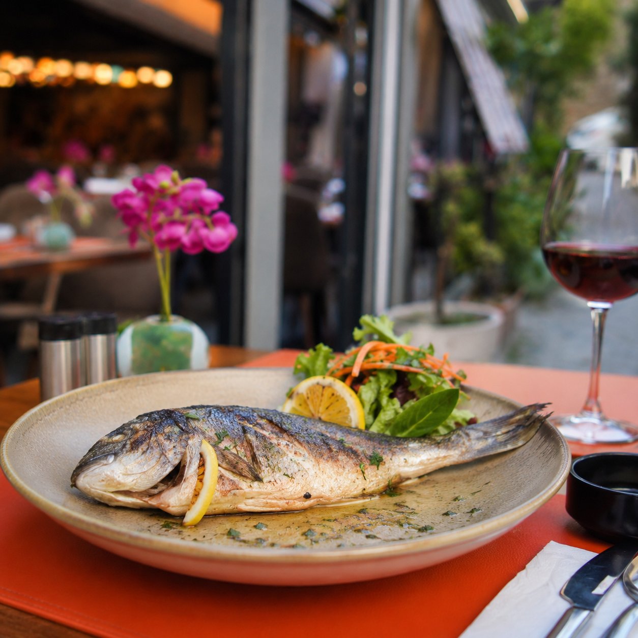 Divella seabream seafood dish in Sultanahmet